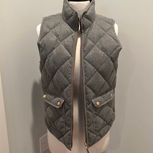 J. Crew Grey Quilted Vest, size small